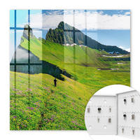 SCHLÜSSELBOX Weiß 30x30 cm – Türöffnung nach rechts - Grüne Berge - Grün, Metall (30/30/5cm) - TULUP