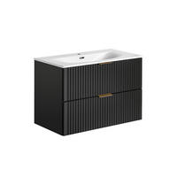 WASCHTISCH 80.2cm Adriel Mattschwarz - Schwarz, Holzwerkstoff (80.2/57/46cm) - Petits-meubles