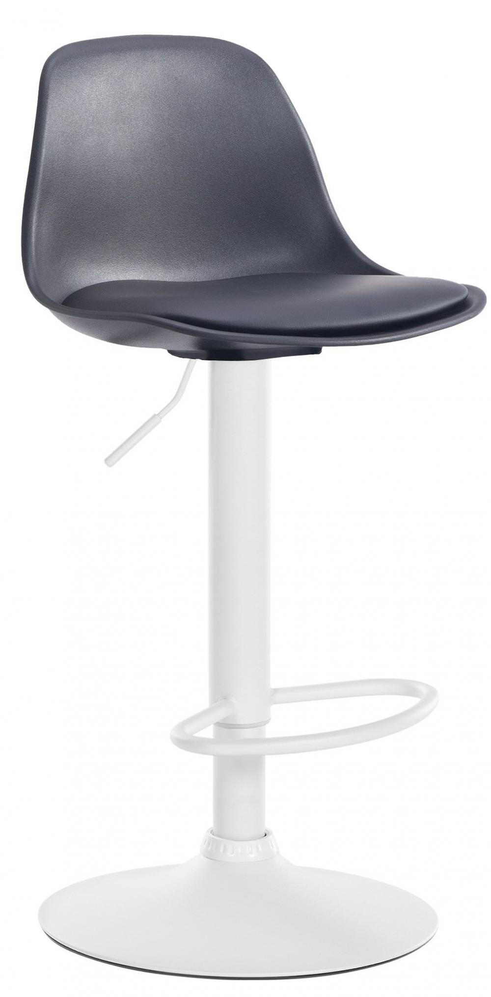 BARHOCKER Kunststoff schwarz - Schwarz/Weiß, Kunststoff/Metall (39/82/43cm) - CLP