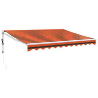 ELEKTRISCHE Markise mit Kurbel Orange und Braun 3,5x2,5 - Multicolor, Textil (350/250/350cm) - furnicato