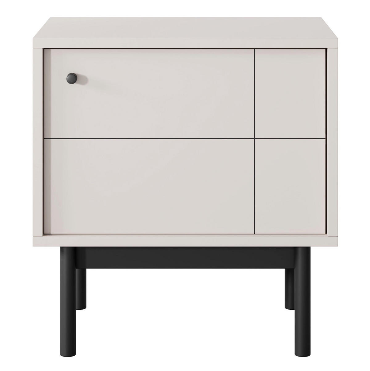 NACHTTISCH Japandies Greige 54 cm - Taupe/Schwarz, Holz/Holzwerkstoff (54/56.6/39cm) - Selsey