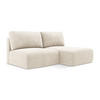 ECKSOFA mit Schlaffunktion rechts Chenille Stoff Beige - Beige/Creme, Kunststoff/Textil (210/149cm) - Makamii
