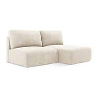 ECKSOFA mit Schlaffunktion rechts Chenille Stoff Beige - Beige/Creme, Kunststoff/Textil (210/149cm) - Makamii