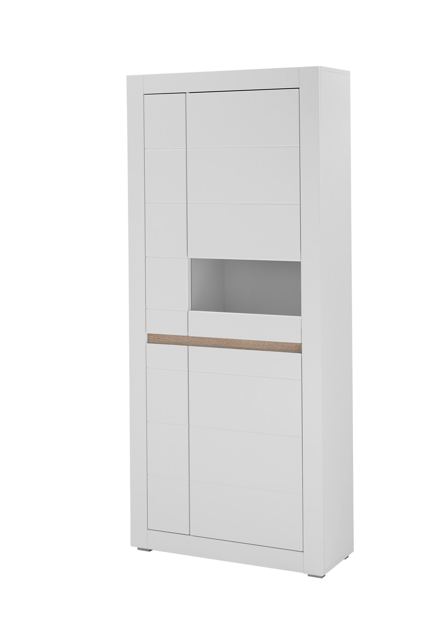 Livojo Vitrine Weiß 85x198x35 cm