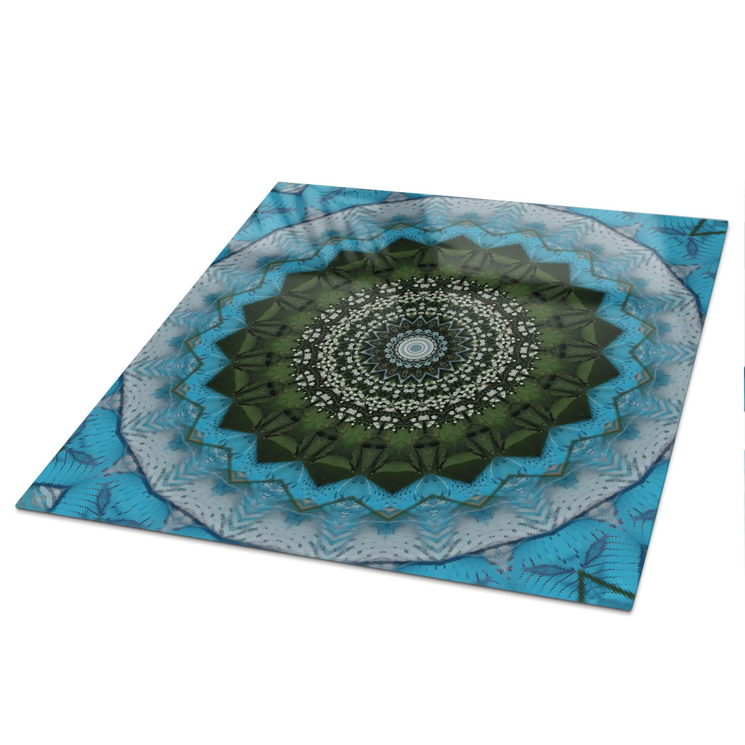 TISCHPLATTE 50x50 cm – Natur-Mandala - Beige, Glas (50/50/0.4cm) - Wallfluent