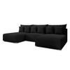 WOHNLANDSCHAFT Ederra U Dunkelgrau Stoff 300/190/91 cm – großes Sofa mit Schlaffunktion - Dunkelgrau/Silberfarben, Textil/Metall (300/91/190cm) - AX Living