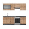KÜCHENZEILE Fame-Line Goldkraft Eiche/Anthrazit 240 cm ohne AP - Anthrazit/Eiche Wotan, Holzwerkstoff (240/81.6/46cm) - Vicco
