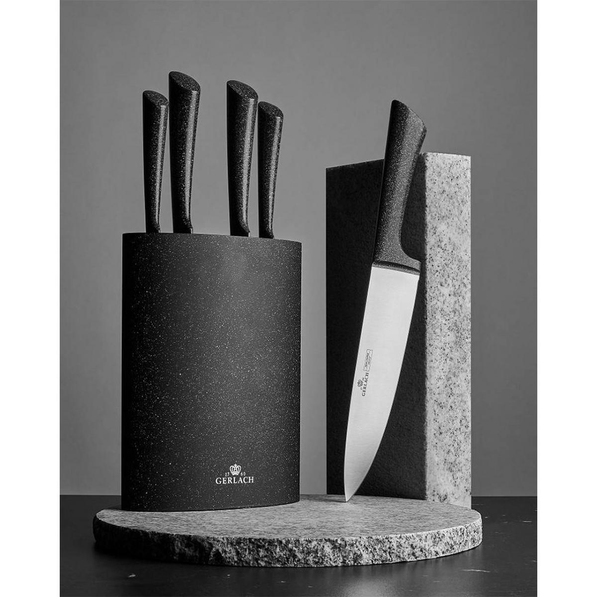 MESSERBLOCK für Messern Granitec Schwarz 21/8.5/37.5 cm Metall - Schwarz, Metall - Mondex