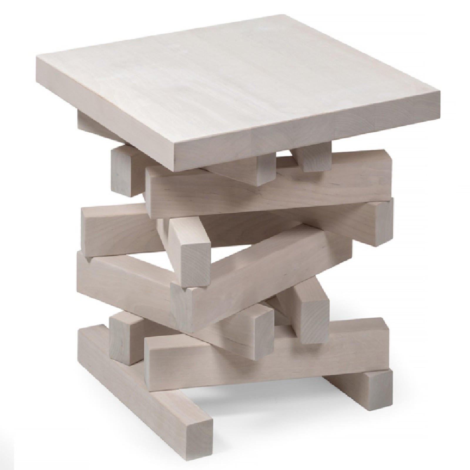 BEISTELLTISCH Oscar, weiße Birke, 40/40/45 cm - Weiß, Holz (40/40/45cm) - WOODEK