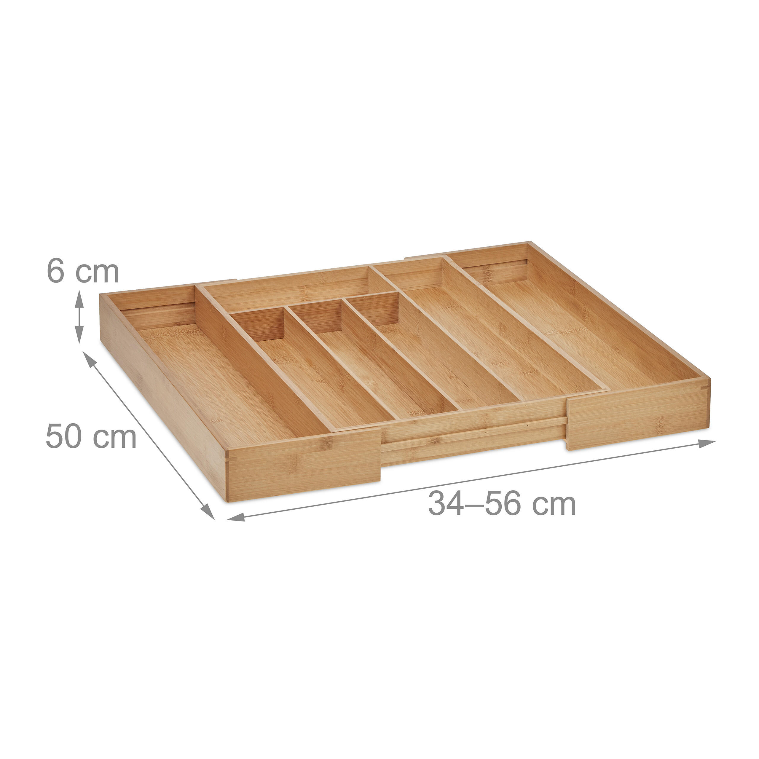 BESTECKKASTEN - Hellbraun, Holz/Kunststoff (5/6/50cm) - Relaxdays