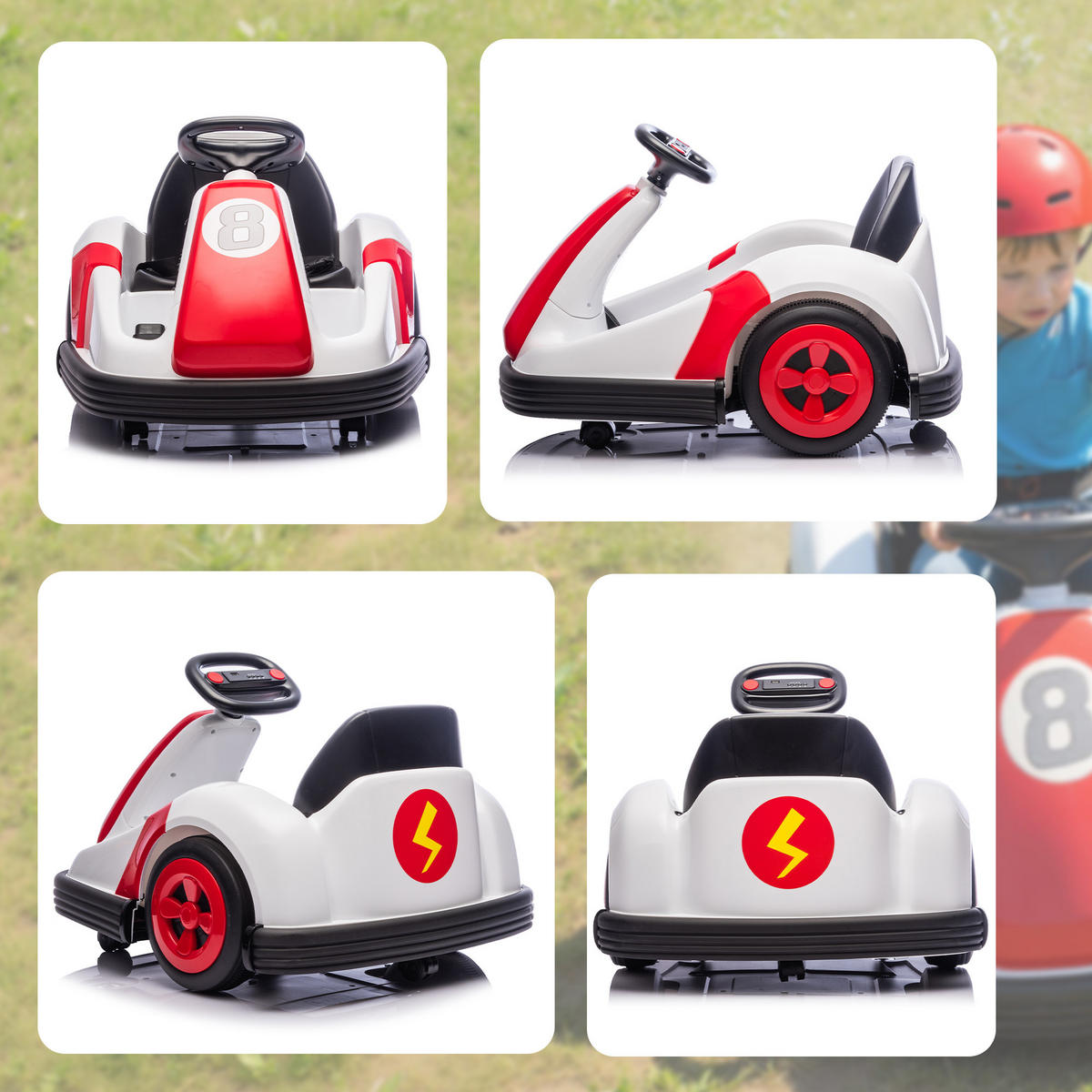 KINDER-AUTOSCOOTER DE-13168 360° Drehung Rot - Rot, Metall (70/58/46.5cm) - ComfortXL