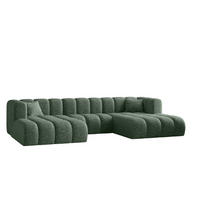 ECKSOFA U-form Grand modular stoff Haga Grün - Grün, Holz (317/179cm) - Kaiser Möbel
