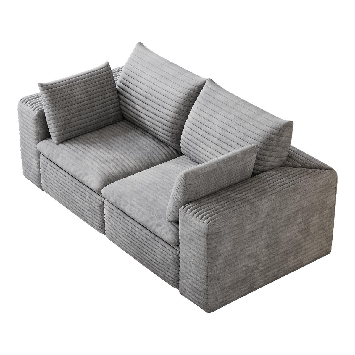 2-SITZER-SOFA DE-34773 mit abnehmbare Polsterung Grau - Grau, Textil (90/60/180cm) - ComfortXL