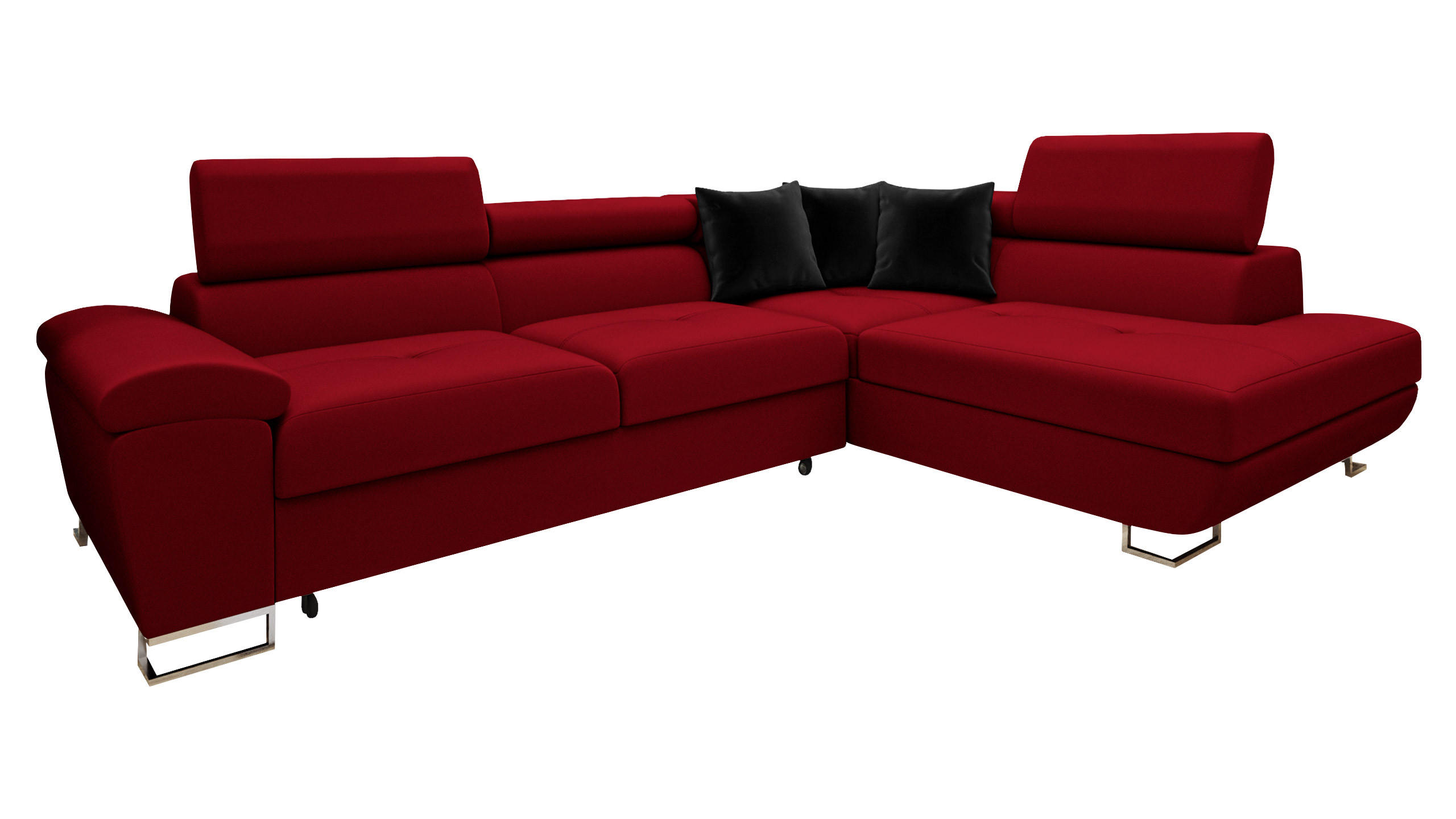 ECKSOFA Cotere Premium, Seite: Rechts - Rot, Holz/Textil (270/202cm) - MIRJAN24