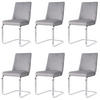 ESSZIMMERSTUHL 6er Set Samt Diamant Grau Silber Metallbeine - Grau, Textil (50.5/89/46cm) - FLIEKS