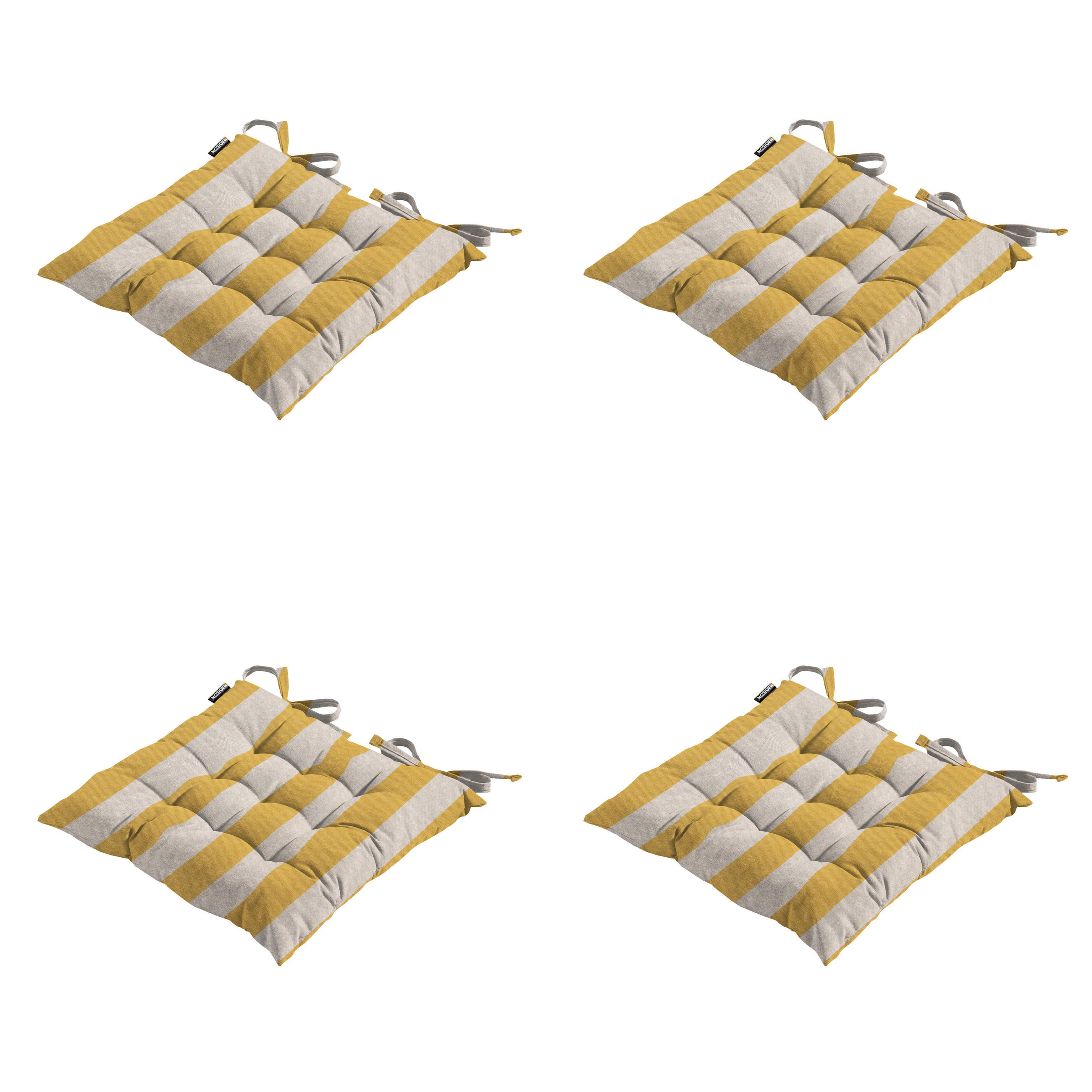 SITZKISSEN Amora - Gelb - 46/46/8 cm - 4er-Set - Gelb, Textil (46/8/46cm) - Madison