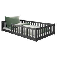 BODENBETT 120x200 cm in Graphit - Graphitfarben, Holz (120/200cm) - Kids Collective