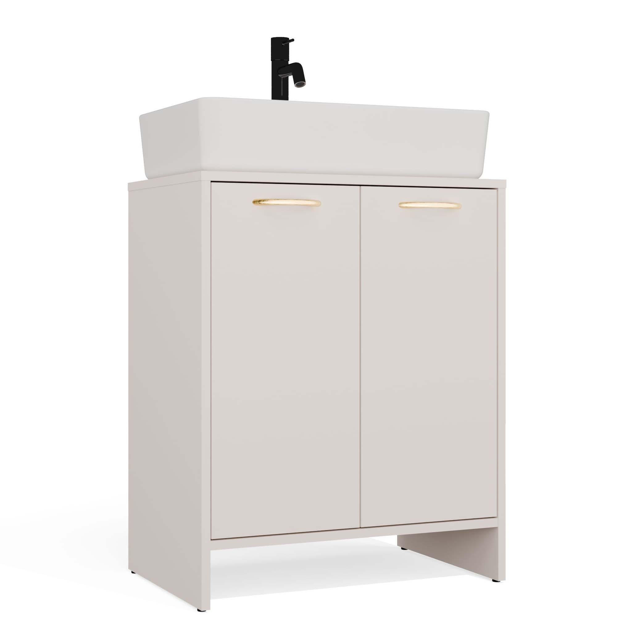 XXXLutz Waschbeckenunterschrank Beige 60x74x40 cm