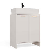 WASCHBECKENUNTERSCHRANK NINA 2DUM Kaschmir 60 x 74 x 40 cm - Beige, Holzwerkstoff (60/74/40cm)