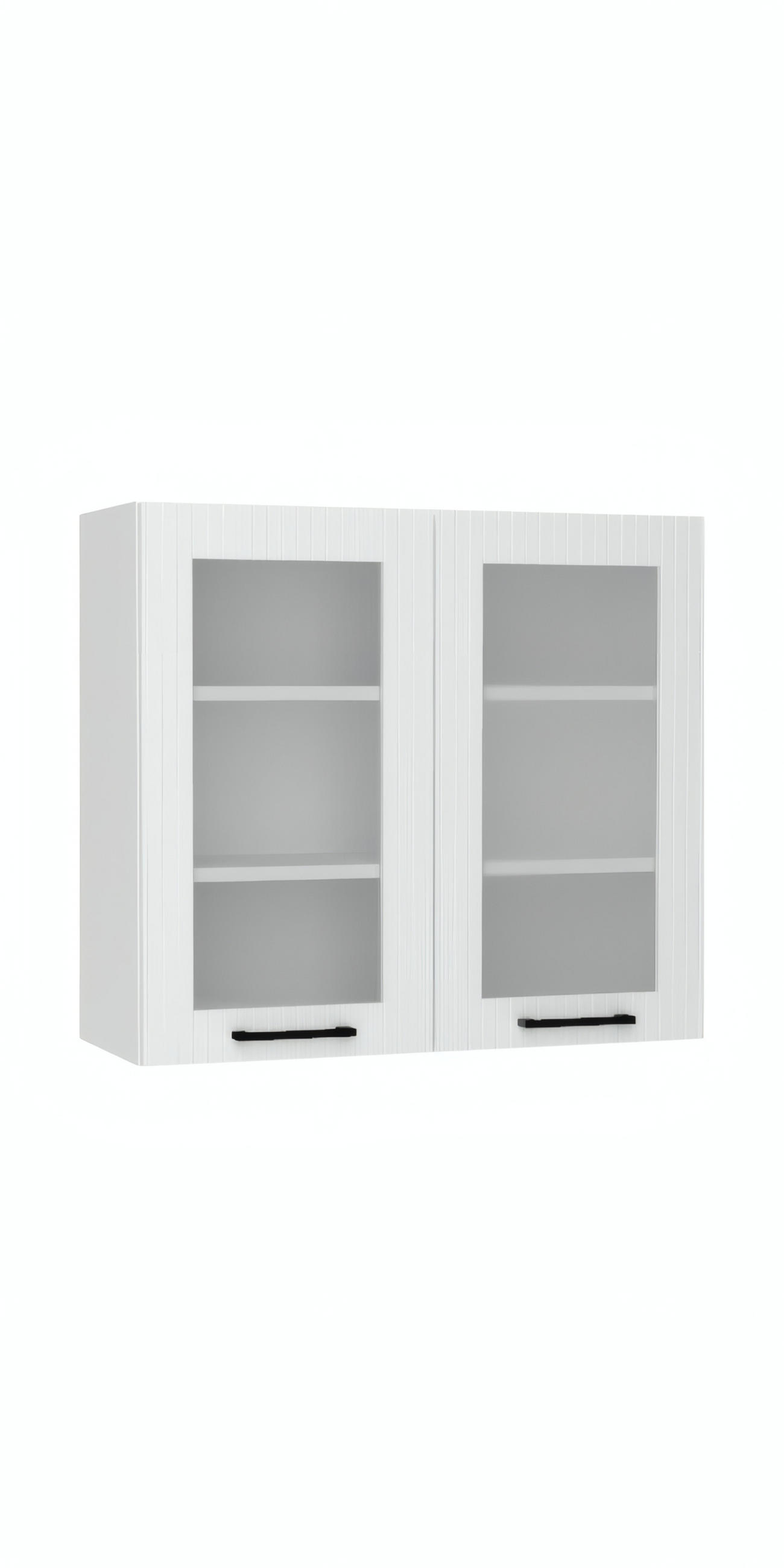 GLASHÄNGESCHRANK WS80 - KENDRO - Elegante Wandlösung - Weiß, Holz/Metall (80/72/30cm) - ROYAL24_MARKT