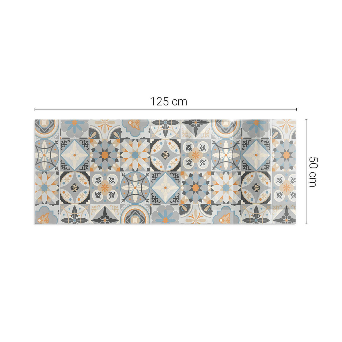 GLASPLATTE für Kamin 125x50 cm Grau - Grau, Glas (125/50/0.4cm) - ArtPrintCave