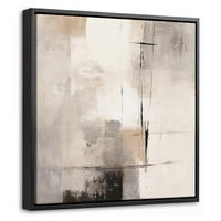 LEINWAND Bilder mit Rahmen - Abstrakt - Kunst - Grau - 20x20 - Hellgrau, Textil (20/20cm) - MuchoWow