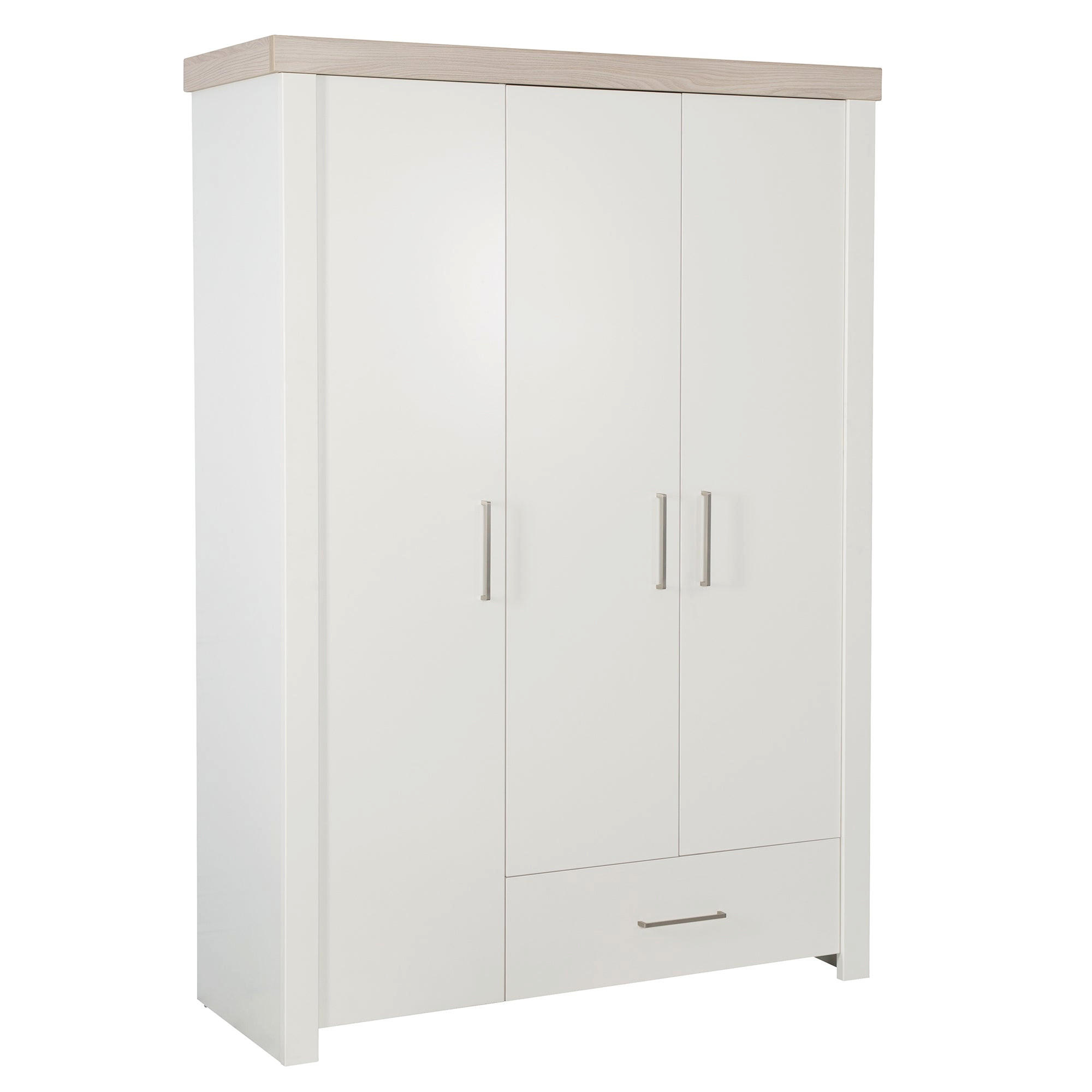 KLEIDERSCHRANK Lucy - Weiß, Holzwerkstoff/Metall (138.5/199/52.5cm) - Roba