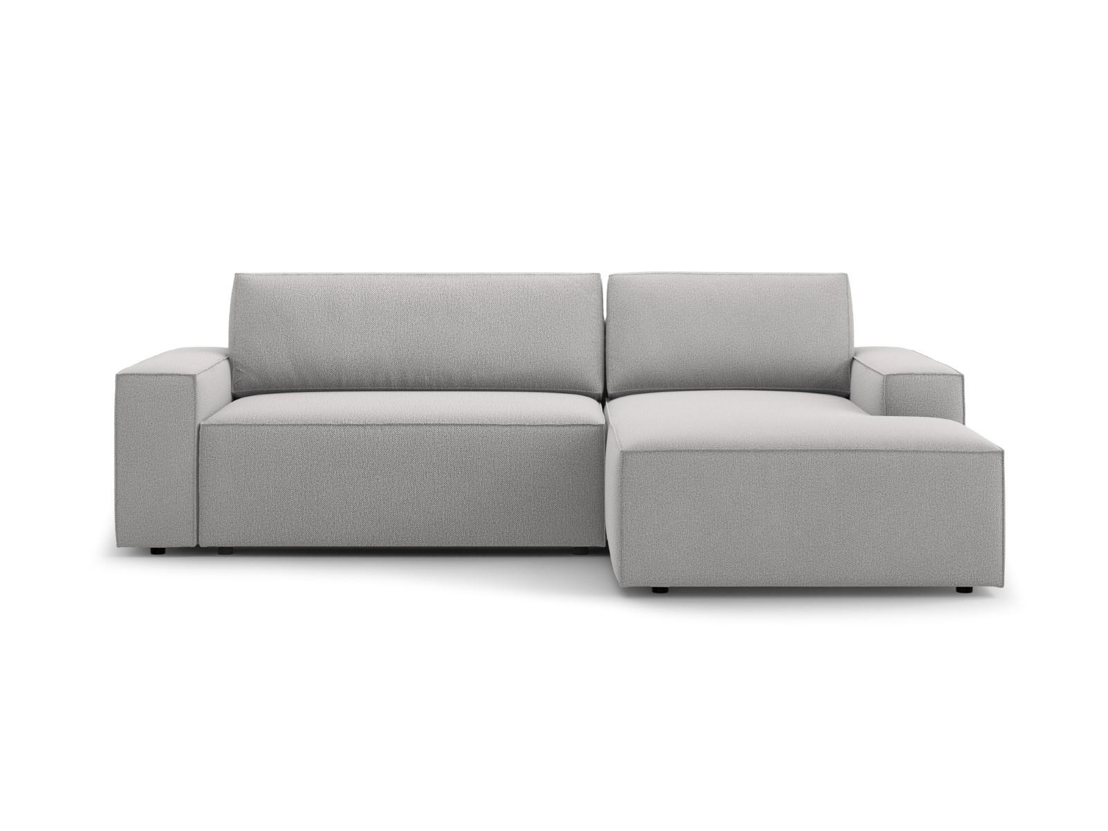 AUSKLAPPBARES-ECKSOFA rechts mit Container Jodie aus strukturiertem Stoff hellgrau 3 Sitzplätze - Hellgrau, Textil (246/151cm) - Micadoni