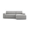 AUSKLAPPBARES-ECKSOFA rechts mit Container Jodie aus strukturiertem Stoff hellgrau 3 Sitzplätze - Hellgrau, Textil (246/151cm) - Micadoni
