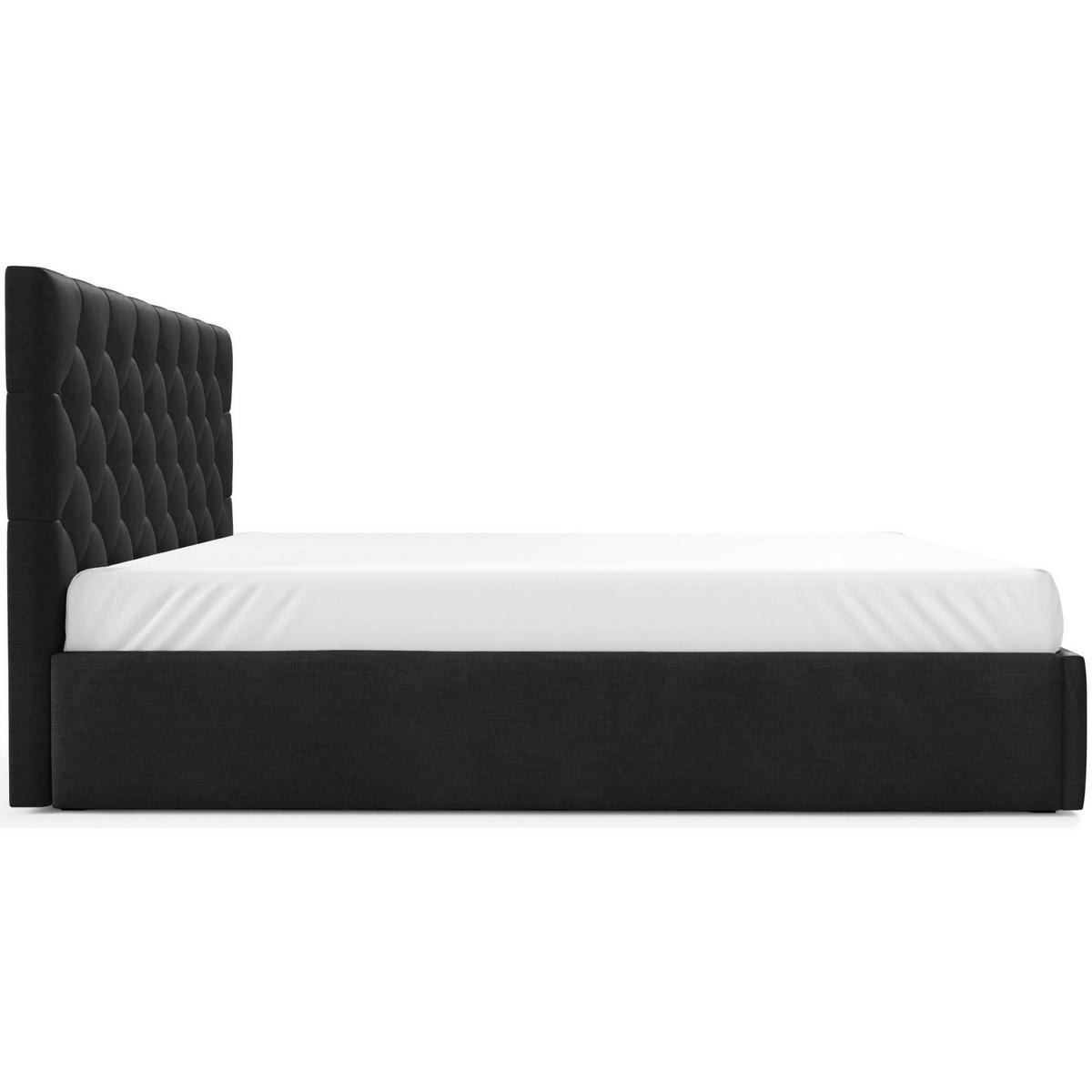 POLSTERBETT Aurevia Graphitgrau Samtbezug 180x200 cm - Graphitfarben, Textil (180/200cm) - Selsey