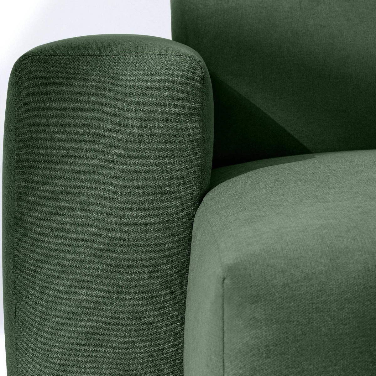 ECKSOFA RECHTS MUDI in moderner Optik mit hochwertigem Kaltschaum, Cord-Stoff, Grün - Schwarz/Grün, Textil (280/160cm) - KONSIMO®
