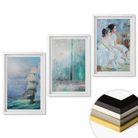 WANDBILDER 3er-Set - 40x60 cm Weißer Rahmen - Abstrakte Tänzerin auf dem Schiffsmeer - Weiß, Kunststoff (40/60cm) - ArtPrintCave