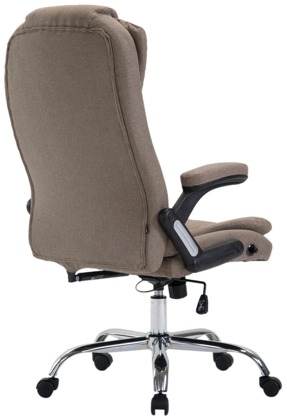 CHEFSESSEL Stoff Taupe - Taupe/Chromfarben, Textil/Metall (69.5/113/78cm) - CLP