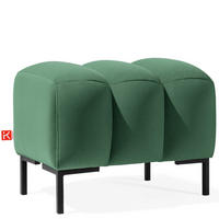 SITZHOCKER Polsterhocker PECCO, Veloursstoff - Dunkelgrün/Schwarz, Holz/Textil (60/50/50cm) - KONSIMO®
