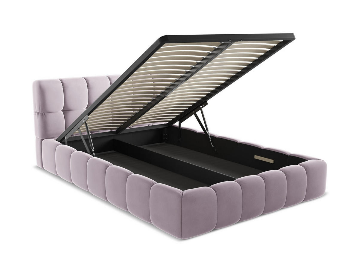 POLSTERBETT mit Bettkasten und Lattenrost 160x228 Violett - Lila/Flieder, Kunststoff/Textil (140/200cm) - Makamii