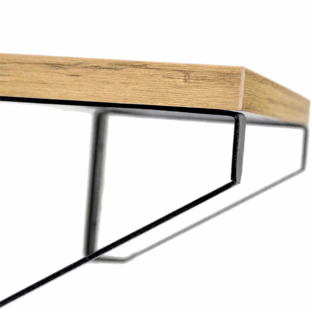 WANDREGAL Holzoptik Metall Eichefarben Schwarz SET 3 STK 40x12x11 cm 35x12x11 cm 30x12x11 cm - Eichefarben/Schwarz, Holzwerkstoff/Metall (12/11/40cm) - Begryf