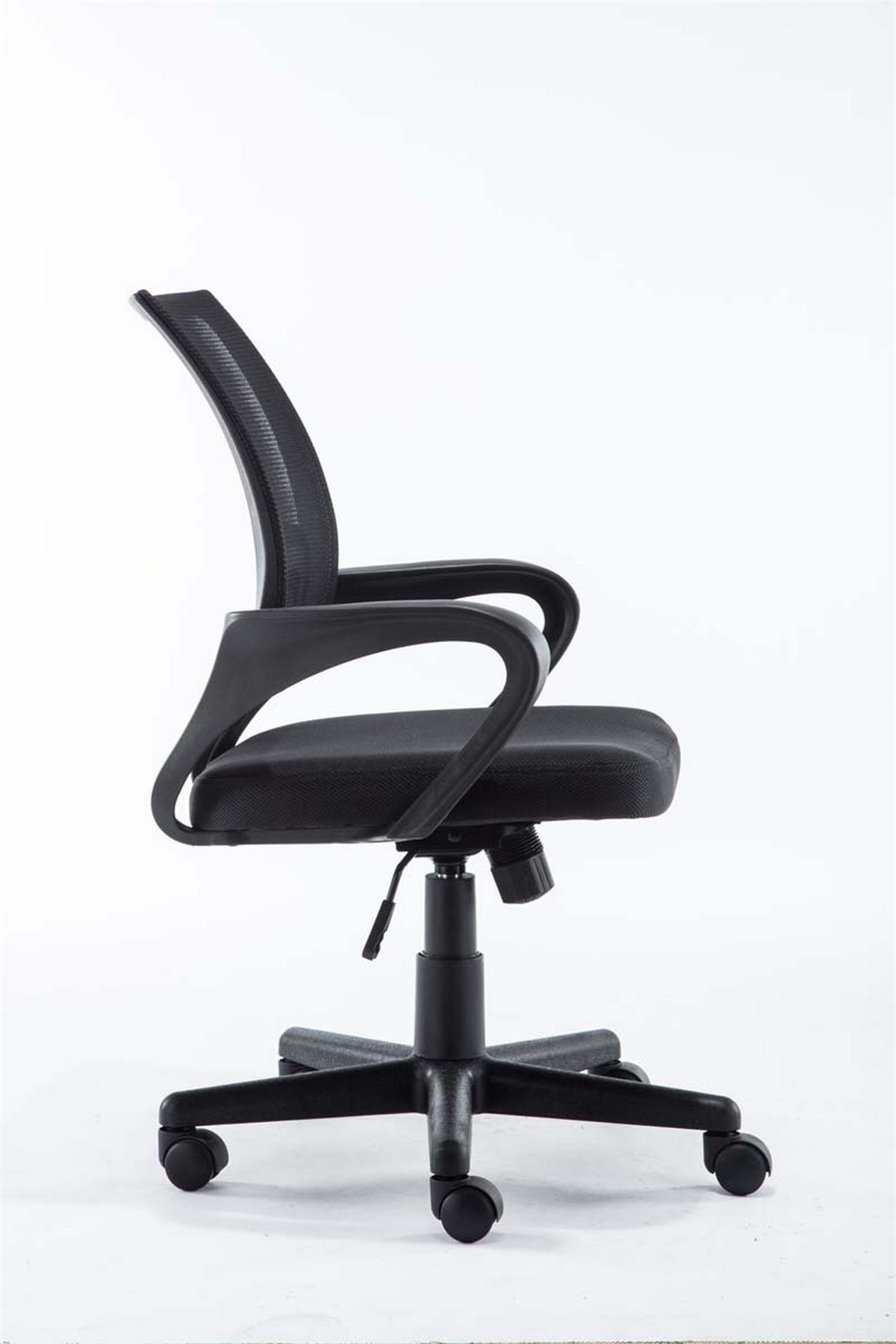 BÜROSTUHL Genf mit Netzbezug, Schwarz - Schwarz, Kunststoff/Textil (56/100/54cm) - TPFLiving
