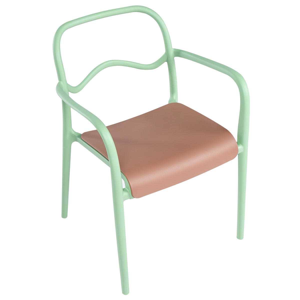 GARTENSTUHL 2er Set Kunststoff Grün Thasos - Grün, Kunststoff (57/80/57cm) - Beliani