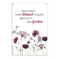 GARTEN-POSTER 60x90 cm Spruch Blumen - Weiß, Kunststoff (60/90/2cm) - artissimo
