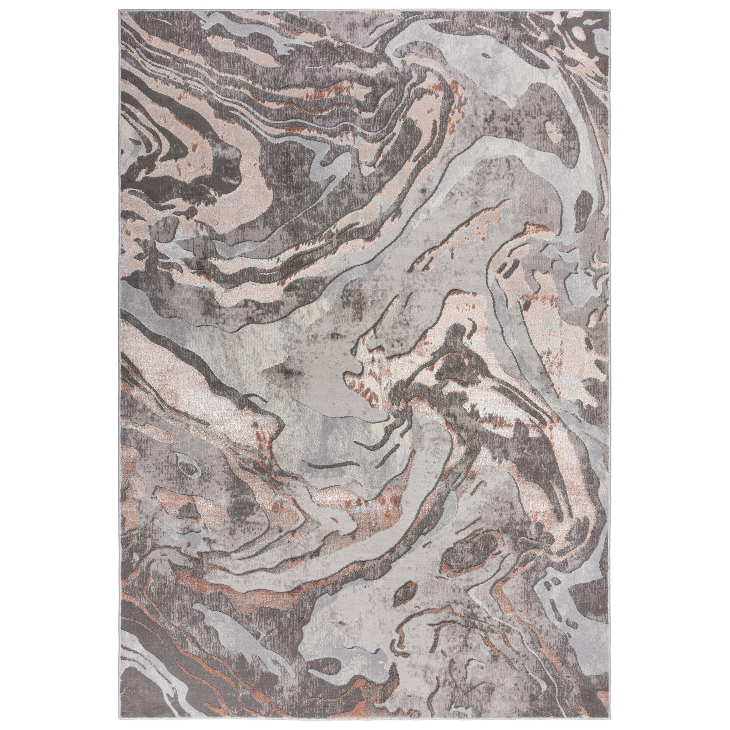 TEPPICH Marmor-Design, metallisch OUSE JOY, Rosa-Grau 120x170 cm - Rosa, Textil (120/170cm) - KADIMA DESIGN