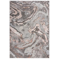 TEPPICH Marmor-Design, metallisch OUSE JOY, Rosa-Grau 160x230 cm - Rosa, Textil (160/230cm) - KADIMA DESIGN