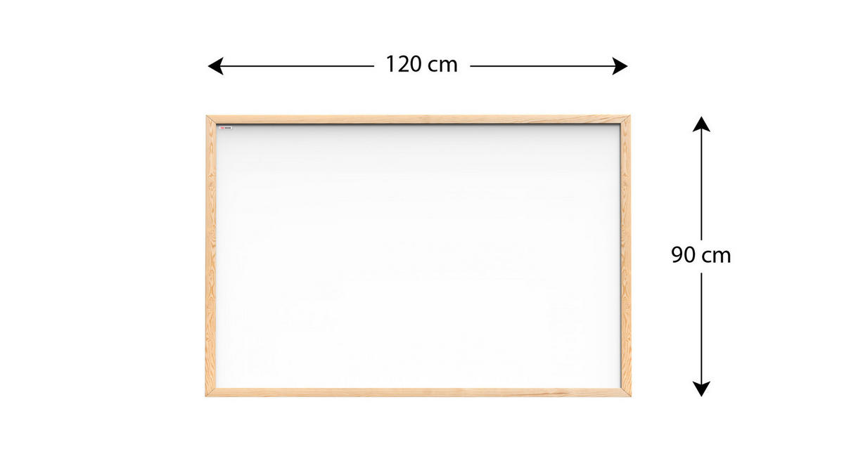 WHITEBOARD Magnetisch mit Naturholzrahmen 120x90cm - Weiß, Metall (120/90/1.5cm) - ALLboards