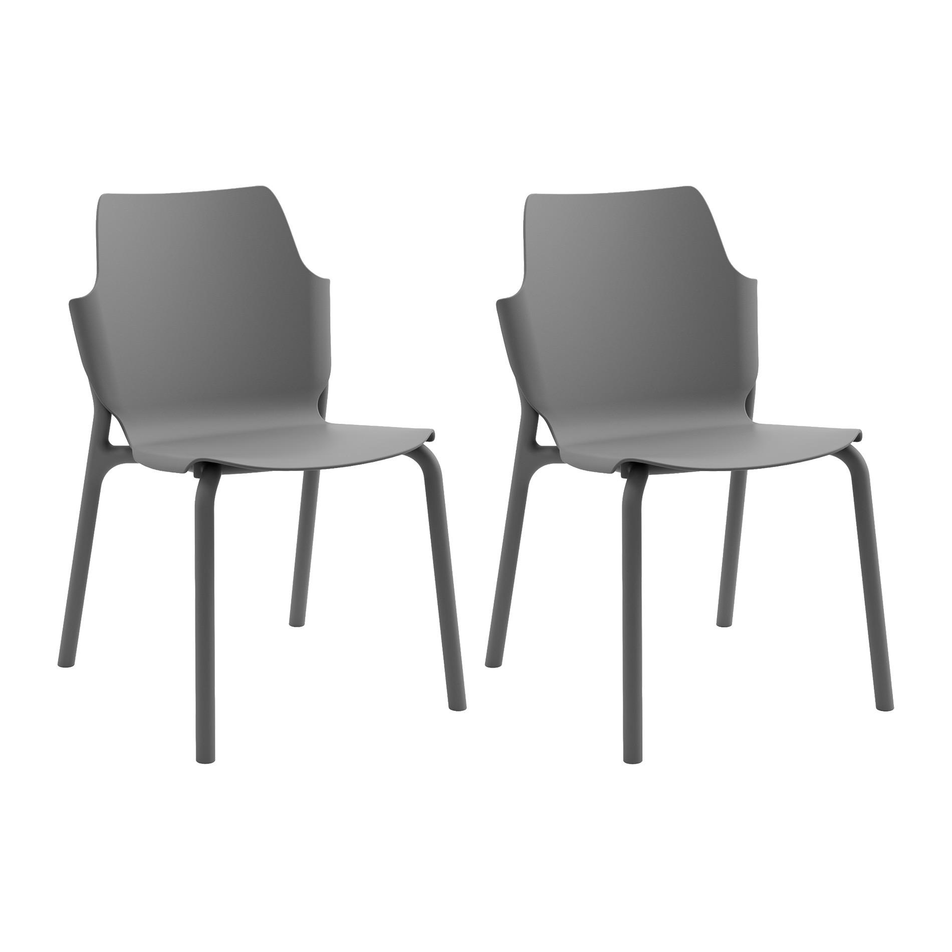 GARTENSTUHL Anthrazitgrau 56/47/83 cm 2er-Set - Grau, Kunststoff (56/83/47cm) - Mobili Rebecca