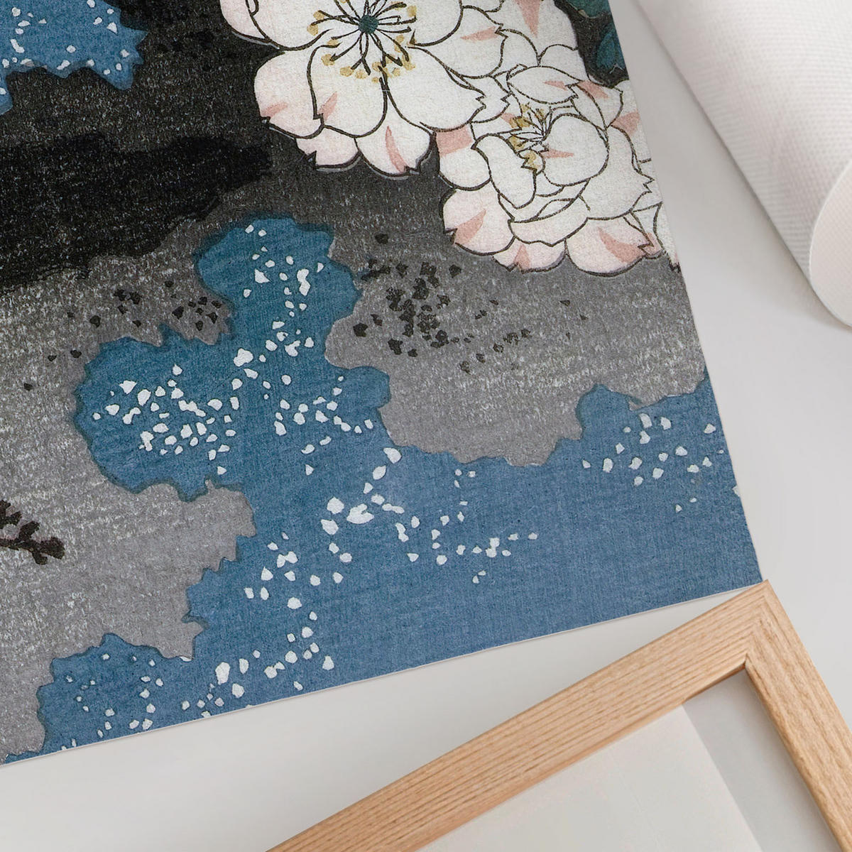 POSTER - 59x42 cm (A2) - Utagawa Hiroshige - Kirschblüten - Weiß, Textil (59.4/42/0.1cm) - TULUP