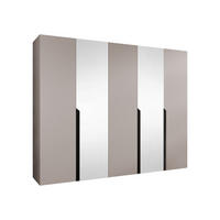 DREHTÜRENSCHRANK Mila II 250 - Kaschmir/Schwarz, Holzwerkstoff/Kunststoff (250/202/52cm) - MIRJAN24