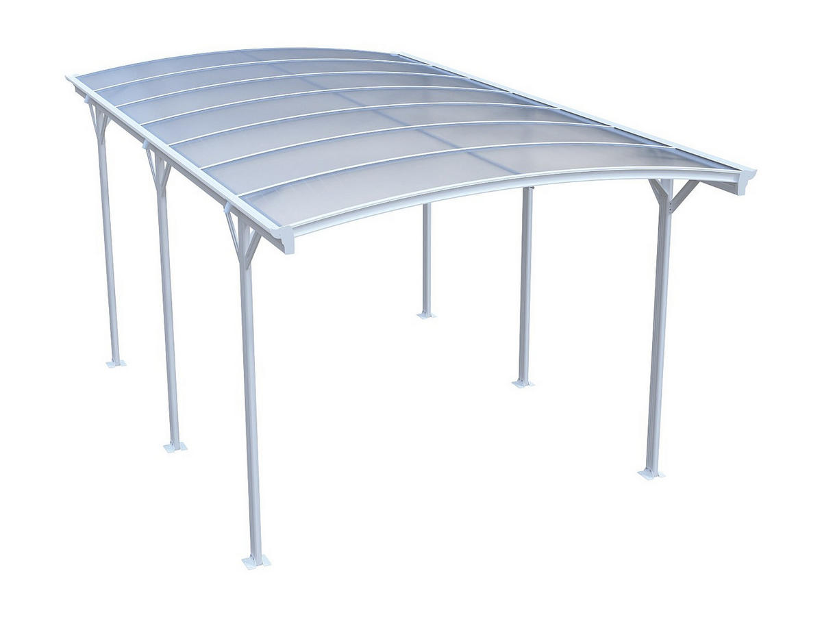 FREISTEHENDES Carport - 1 Person - plastik - weiß Baresa - Weiß, Kunststoff/Metall (370/210/294cm) - Vente-Unique
