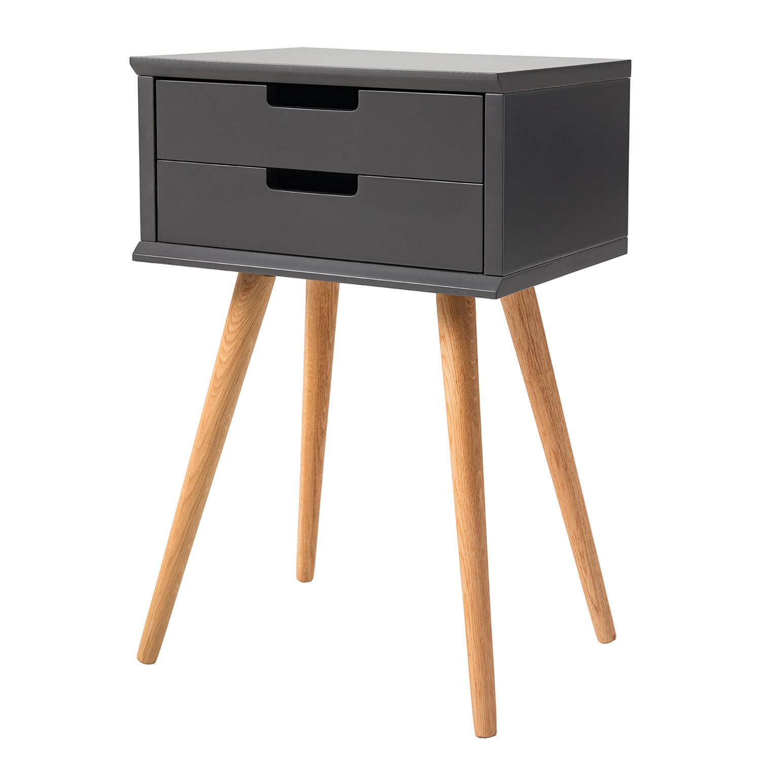 NACHTTISCH mit 2 Schubladen - Eichefarben/Braun, Eichenholz/Holz (40/61/30cm) - home24