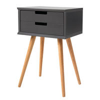 NACHTTISCH mit 2 Schubladen - Teilmassivholz - Eichefarben/Braun, Eichenholz/Holz (40/61/30cm) - home24