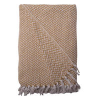 DECKE Edge 130x180 cm, 100% Baumwolle, Senf - Gelb, Textil (130/180cm) - Au Maison