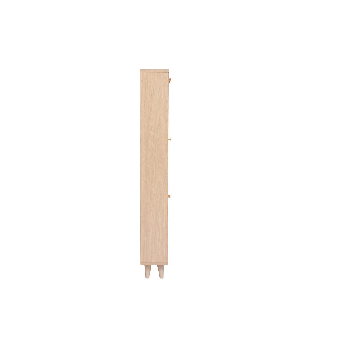 SCHUHSCHRANK Helles Holzdekor Eiche Goldenes Metall B90 cm SILVESTRE - Eiche Bianco, Holz (17/129.1/90cm) - Miliboo